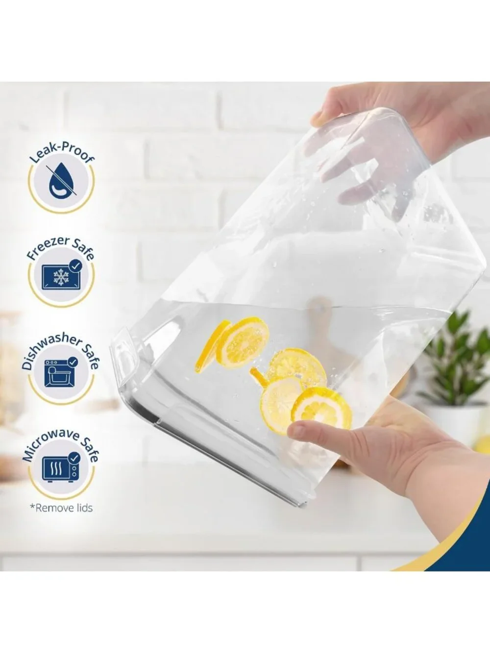 Airtight Stackable Food Storage Containers - 8.5L for Flour & Sugar (2 Pack)